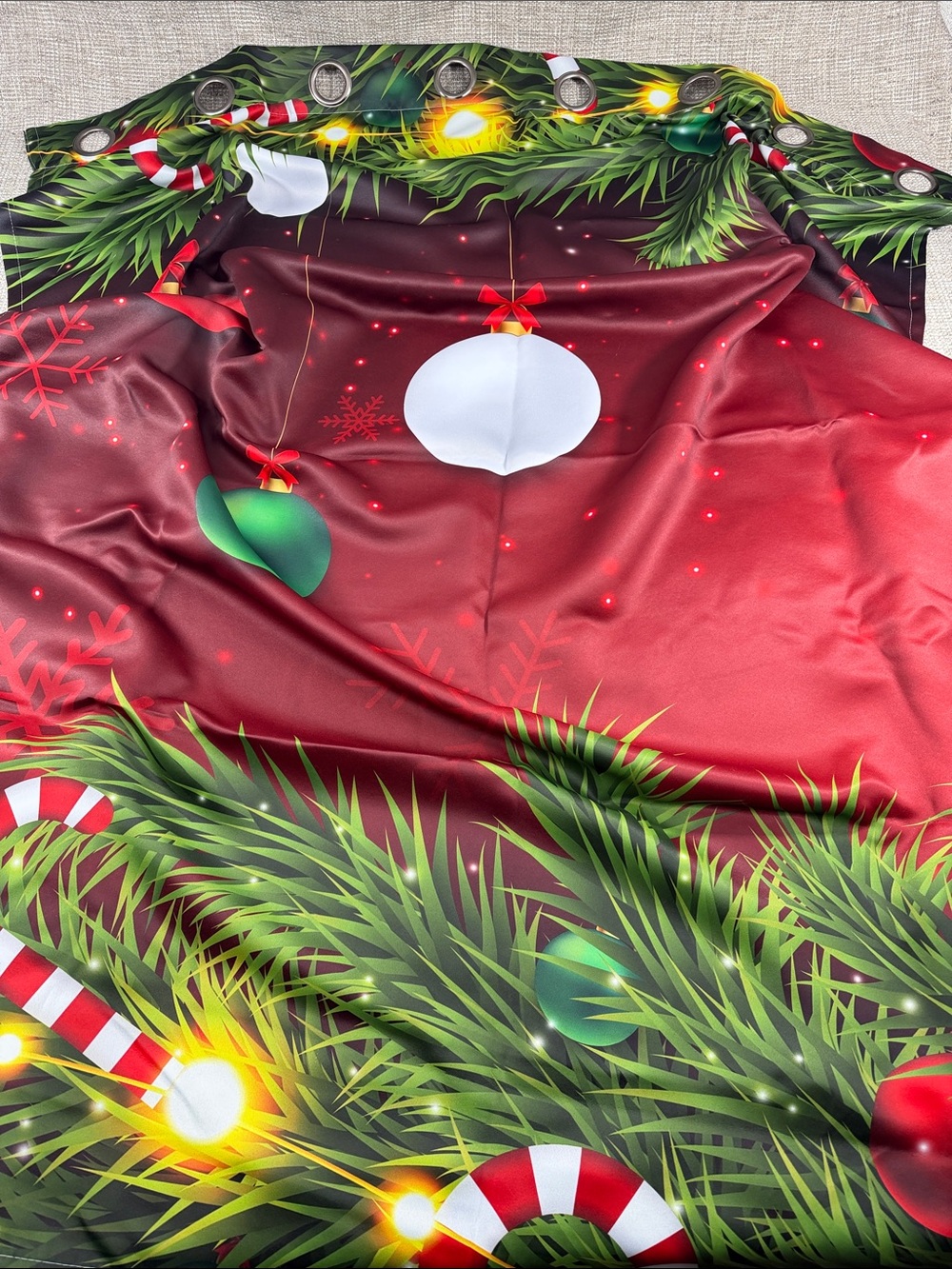 Blackout curtains Christmas print ornaments festive Prince